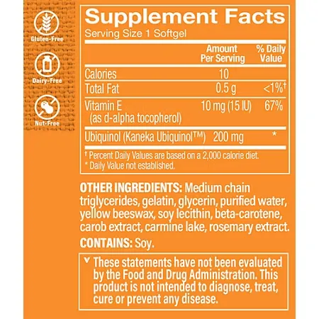 Ubiquinol CoQ-10- Helps Energy Production, Supports Cellular & Cardiovascular Health - 200 MG (120 Softgels) - Image 4