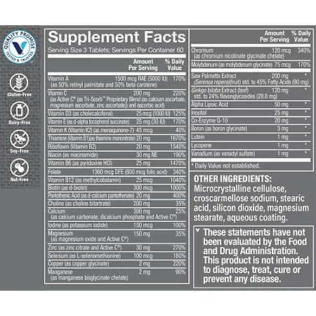 Ultimate Man 50+ Multivitamin & Multimineral - Energy Production, Stress, & Cardiovascular Health (180 Tablets) - Image 4