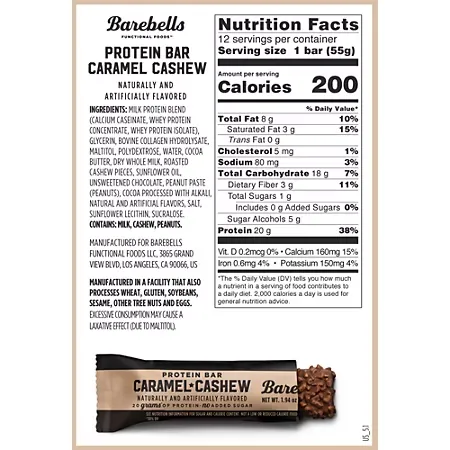 Protein Bar - 20g Protein - Caramel Cashew (12 Bars) - Image 4